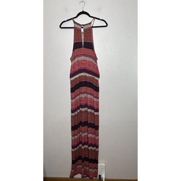American Eagle Women Soft & Sexy Boho Floral Side Slit Maxi Dress Size Medium - Picture 4 of 10